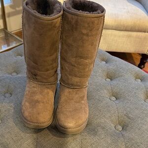 UGG Chocolate Suede Boots with Plush Lining